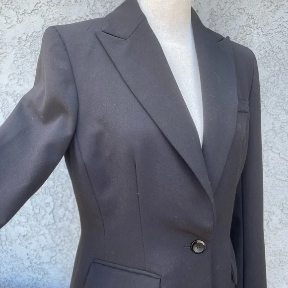 Metaphor Womens Size 6 Suit Jacket Blazer One Button Closure BLACK - Picture 5 of 9
